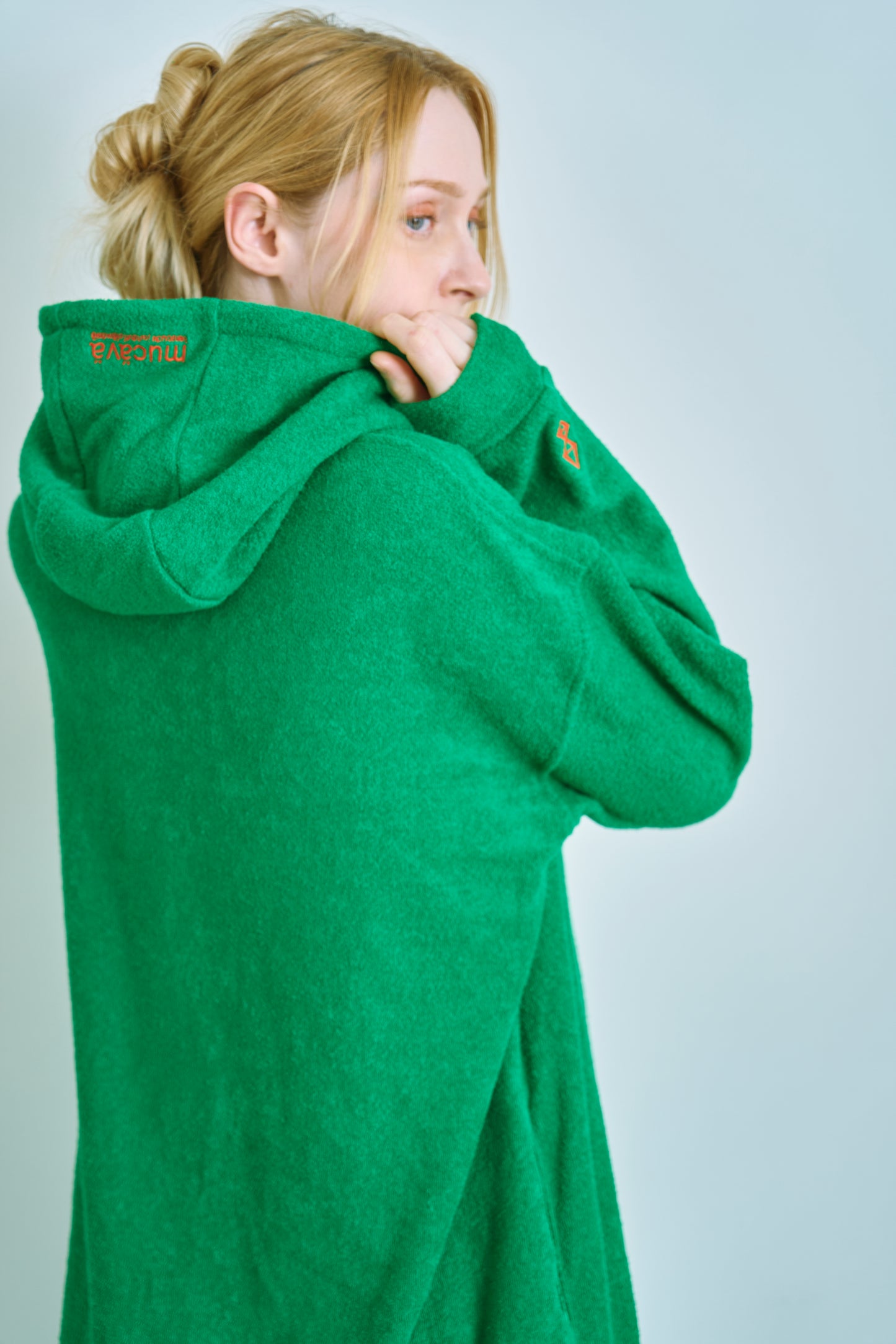 【LADIES】両面パイルLロングフードワンピ