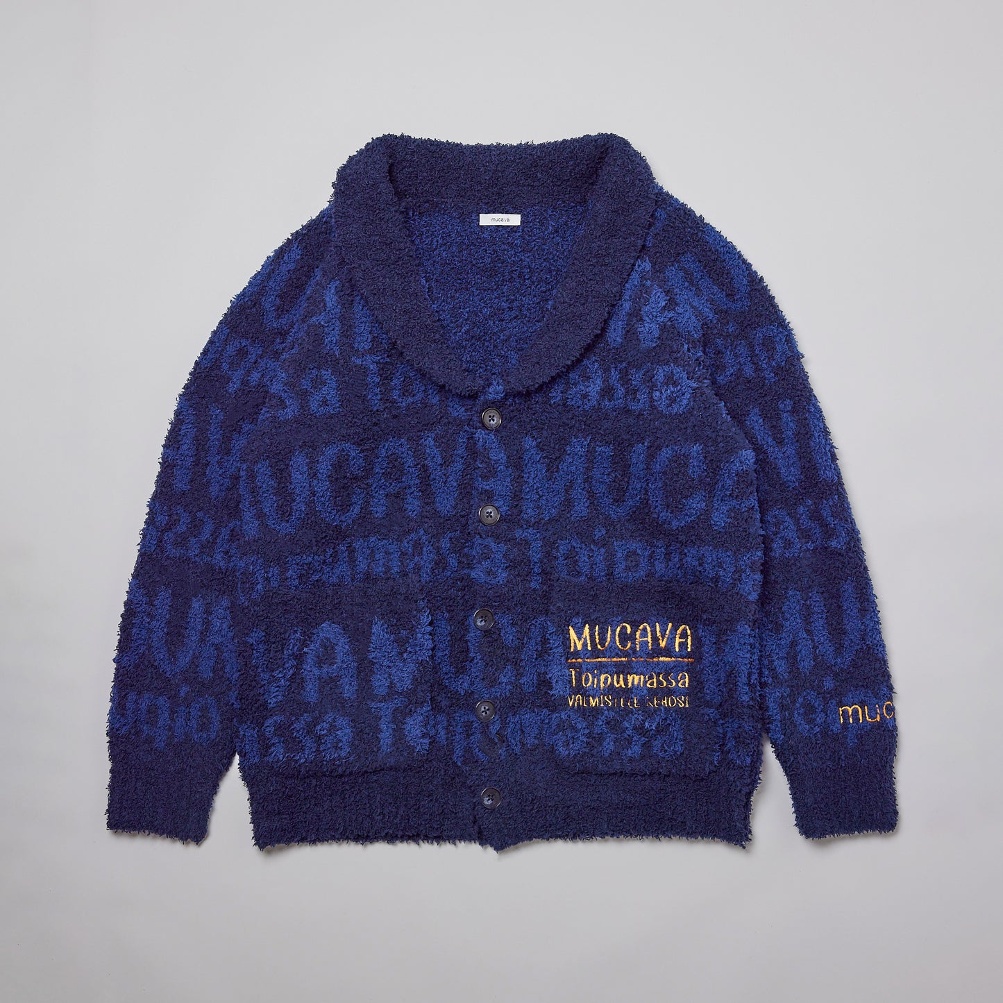 モールニットジャガードショールカーディガン