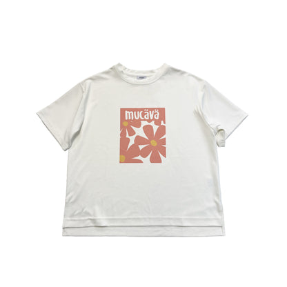 mucava IFMC. 血行促進 UVカット 接触冷感 フラワープリント オフボディシルエット スムースTシャツ