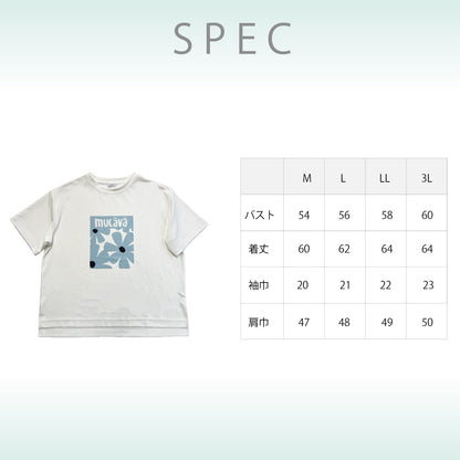 mucava IFMC. 血行促進 UVカット 接触冷感 フラワープリント オフボディシルエット スムースTシャツ