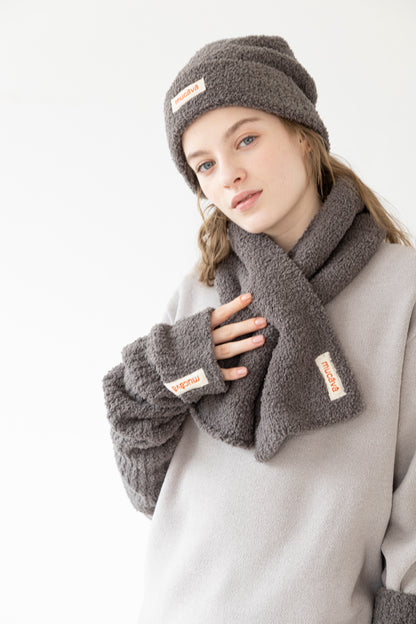 血行促進モコモコプチマフラー無地