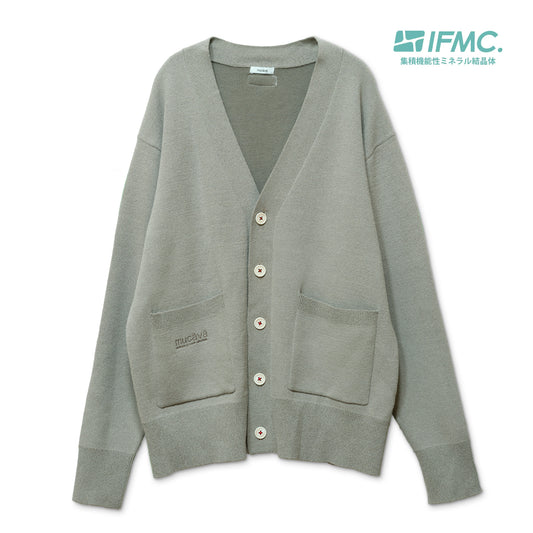 血行促進プレーティングニットカーディガン