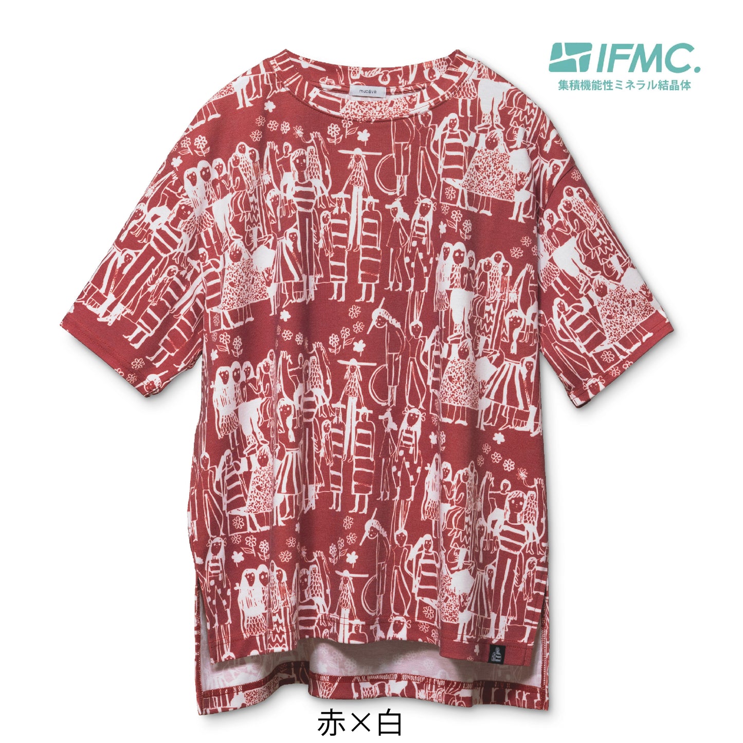 mucava イフミック 血行促進 吸汗速乾 キシリトール加工 スムースロゴTシャツ