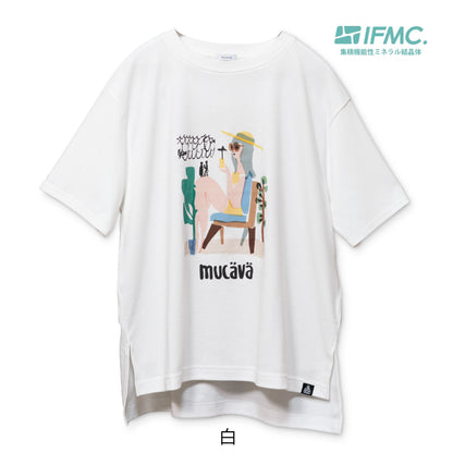 mucava イフミック 血行促進 吸汗速乾 キシリトール加工 スムースロゴTシャツ
