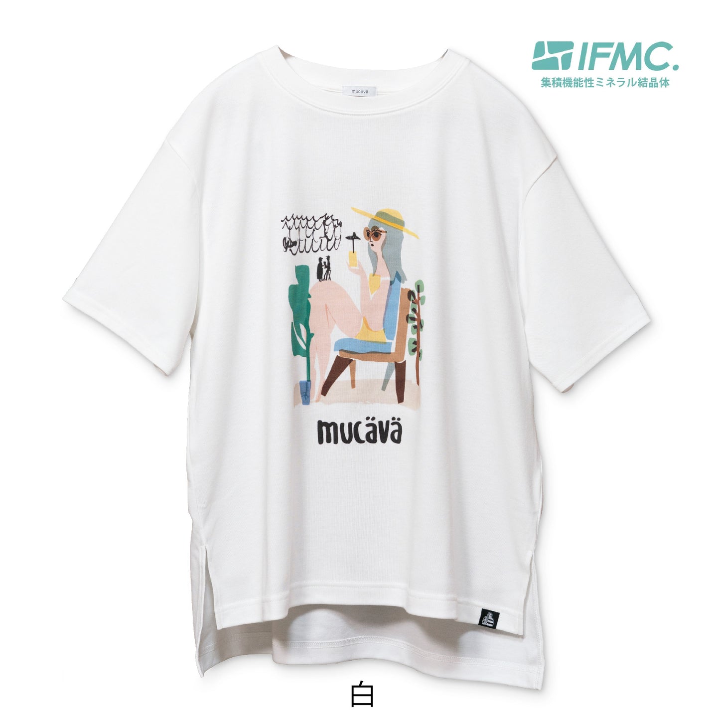 mucava イフミック 血行促進 吸汗速乾 キシリトール加工 スムースロゴTシャツ