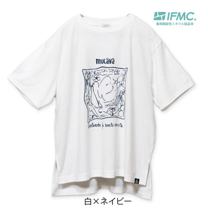 mucava イフミック 血行促進 吸汗速乾 キシリトール加工 スムースロゴTシャツ