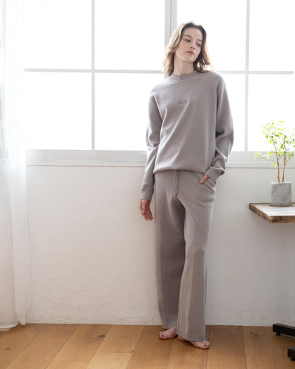 血行促進プレーティングニットクルーネック