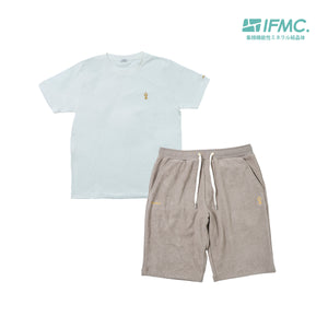【UNISEX】【ホワイト×モカセットアップ】BASIC キシリトール加工Tシャツ・ショーツセット