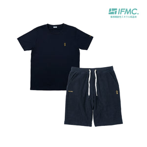 【UNISEX】【ネイビーセットアップ】BASIC キシリトール加工Tシャツ・ショーツセット